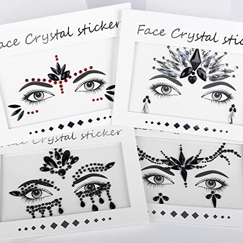 Mermaid Face Gems Rhinestone Stickers - Festival Party Body Jewels