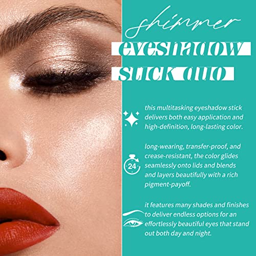 KIMUSE Waterproof Eyeshadow Stick Duo - Creamy Highlighter Pencil Set