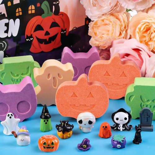 Halloween Bath Bombs with Toys - 12 Pack Fizzy Set for Kids