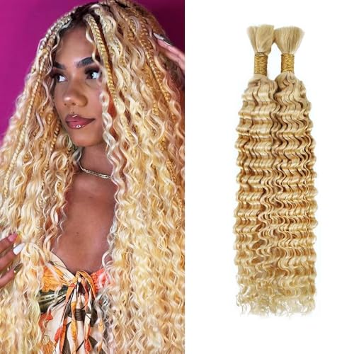 613 Blonde Human Braiding Hair | 26" Boho Braid Bundle