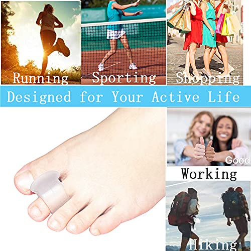 MENOCADY Clear Gel Toe Separator Pack of 12 - Big Toe Spacers for Bunions, Overlapping Toes, and Toe Corrector (1/4" Thick)