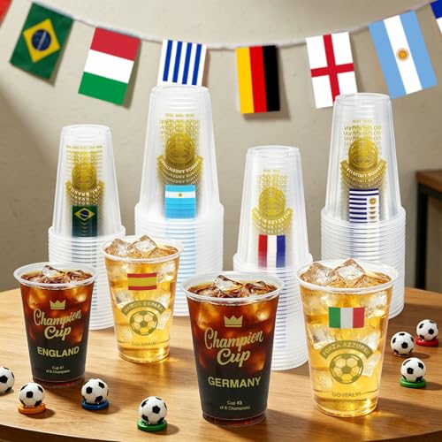 Champion Cups 18 oz - 24 Count England Soccer Party Cups
