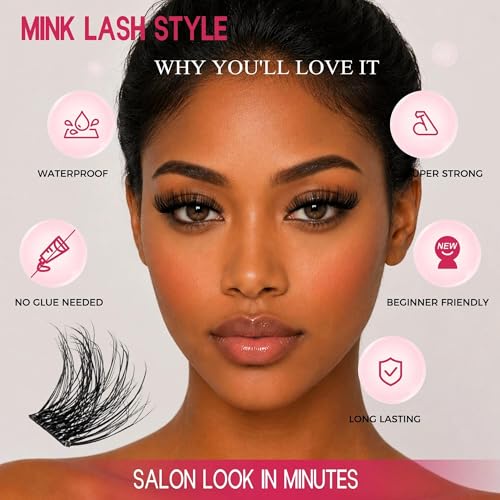 Self-Adhesive Eyelash Clusters 10-18mm Fluffy Mink Lashes