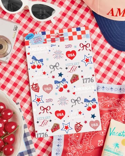 xo, Fetti 4th of July Temporary Tattoos - 250 Patriotic Designs