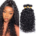 22-26 Inch Water Wave Human Hair Bundles - Virgin Remy #1B