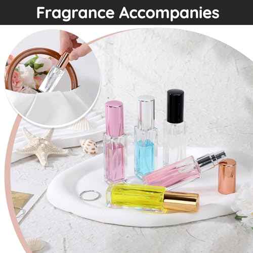 Segbeauty 60pcs 0.34oz Glass Perfume Bottles Empty, Travel Perfume Bottle Refillable, 10ml Mini Glass Spray Bottles, Bulk Fine Mist Small Cologne Sprayer, Fragrance Atomizer with Dispensing Tool
