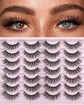 Kiromiro False Eyelashes 14mm 3D Mink Wispy Cat Eye 14 Pairs