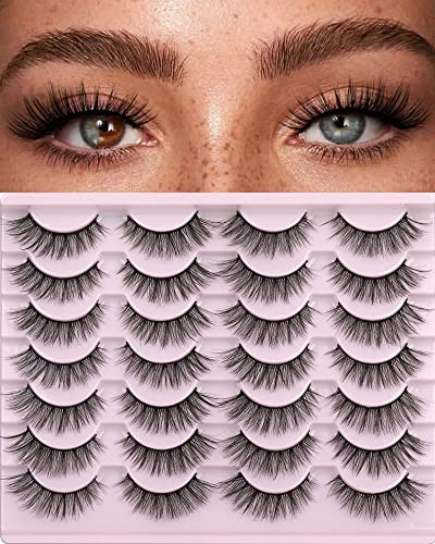 Kiromiro False Eyelashes 14mm 3D Mink Wispy Cat Eye 14 Pairs