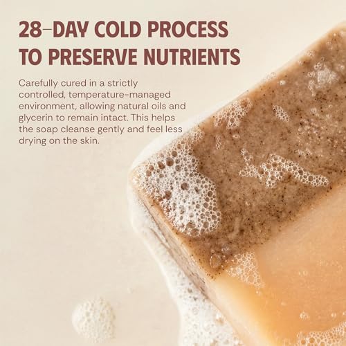 Brown Rice & Coconut Milk 2-in-1 Luxurious Natural Soap Bar (4.2 oz) | Gentle Exfoliation & Nourishing Cleanse | Cold-Processed, Handmade in Vietnam for Smooth, Fresh Skin (Pack of 1)
