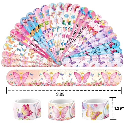 48 Pc Butterfly Party Favors Set - Temporary Tattoos & Slap Bracelets