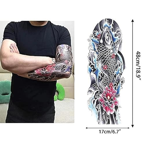 Waterproof Full Arm Temporary Tattoos for Men & Women
