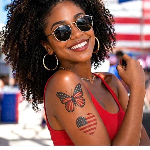 Patriotic Temporary Tattoos - 100+ Designs, 10 Sheets