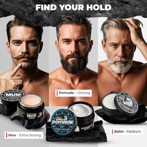 Bossman Hair & Beard Pomade for Men (Magic Scent) ? Medium Hold & Moisturizing for Hair, Beard & Mustache Styling ? Made in USA