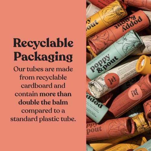 Jumbo Lip Balm Gift Set (10-Pack) | Poppy & Pout All Natural Lip Balms & Moisturizers | Hydrates with Beeswax, Vitamin E, Organic Coconut Oil | Cruelty-Free | Lip Balm in Recyclable Cardboard Tube