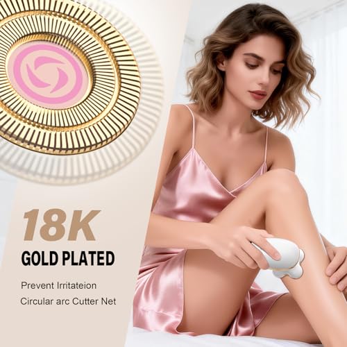 Gold Women’s Electric Shaver for Sensitive Skin 18K Hypoallergenic Blades - Compact & Waterproof