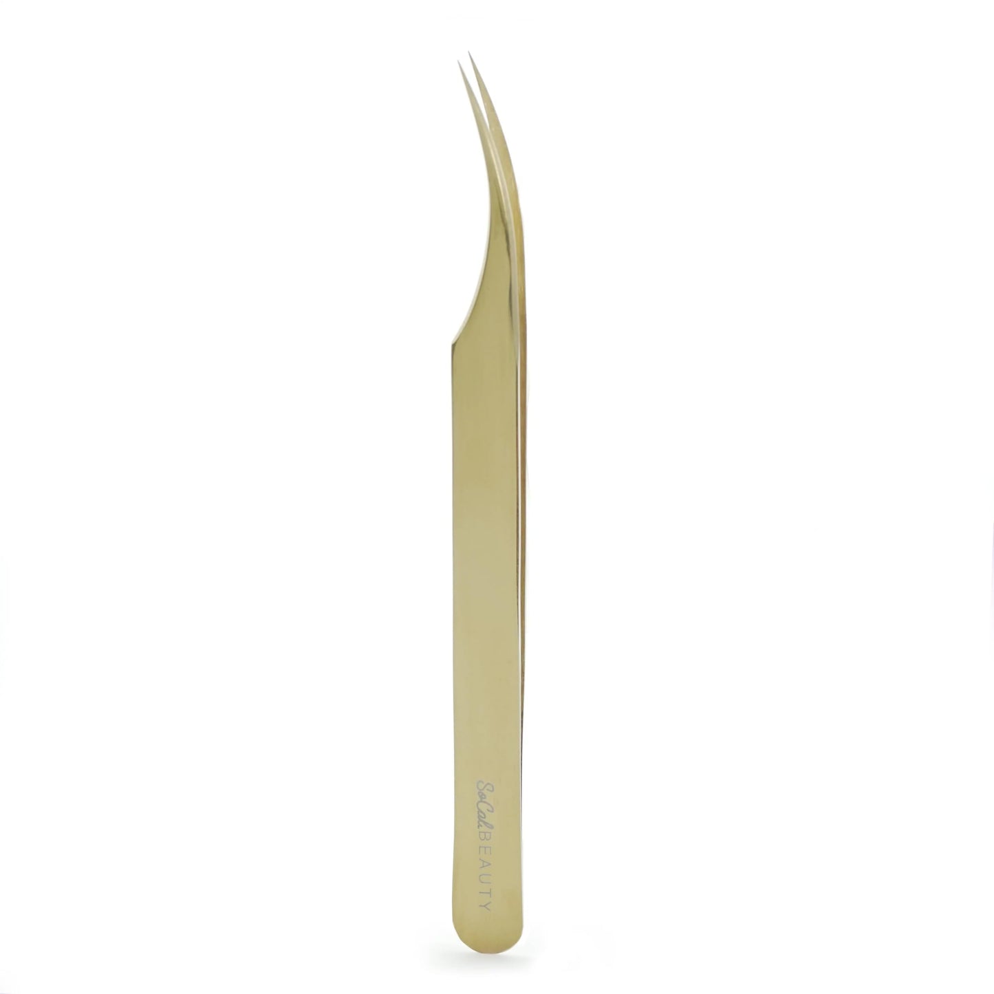 Flirt Curved Isolation Lash Tweezer by SoCal Beauty | Gold Professional Eyelash Tweezer for Eyelash Extensions, Hand-Tested with MM Guide – Lash Artist’s Favorite Precision Eyelash Applicator