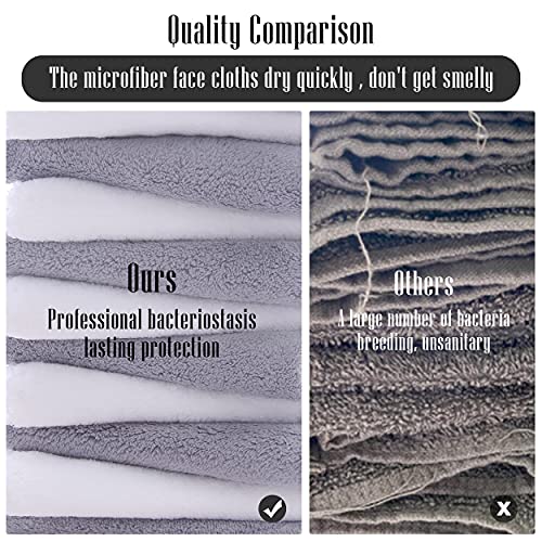 TENSTARS 12-Pack Microfiber Washcloths - Soft & Quick Drying