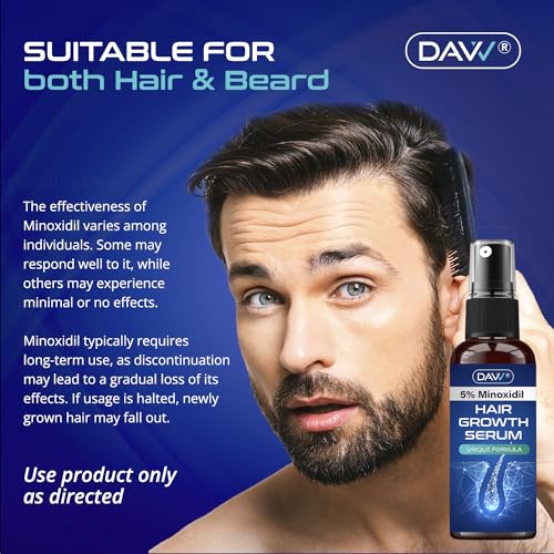 5% Minoxidil Hair Growth Serum For Men And With Biotin Hair Regrowth Treatment For Stronger Thicker Longer Hair help to Stop Thinning and loss hair 60 ML