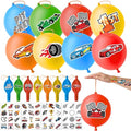 72PCS Race Car Party Favors for Kids - Car-Themed Party Supplies with 48 Pre-cut Temporary Tattoos & 24 Punch Balloons, Birthday Gifts, Goodie Bag Fillers, Classroom Rewards & Decorations