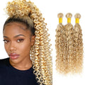 WuvuSnm Blonde-#27/613WT Water Wave Human Hair Bundles 28-32 Inch 150g