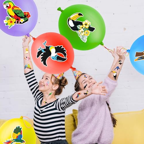 72pc Parrot Party Favor Pack - Balloons & Tattoos