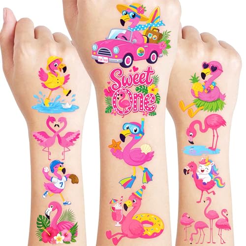 96 PCS Flamingo Temporary Tattoos for Kids - Party Favors