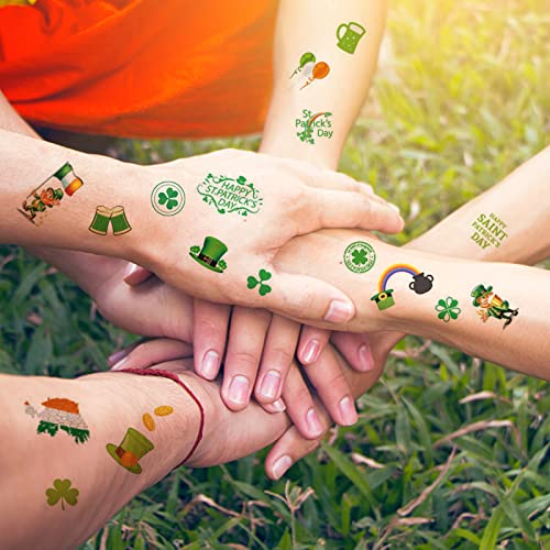 St. Patrick's Day Temporary Tattoos, 20 Sheets Shamrock Design