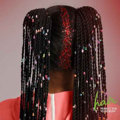 Teenitor Body Glitter, Red Body Glitter Gel, Hair Glitter, Face Glitter, 80g/2.8oz Red Glitter Gel for Face, Makeup, Hair, Eye