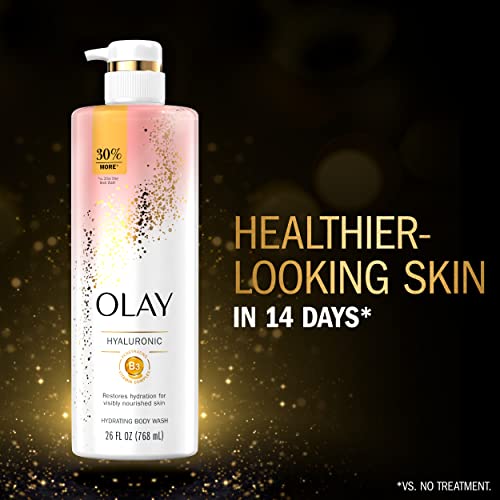 Olay Cleansing & Moisturizing Womens Body Wash 4ct with Vitamin B3 and Hyaluronic Acid 26 fl oz (Pack of 4)