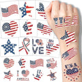 120 Pcs Patriotic Temporary Tattoos - 60 Designs, Waterproof