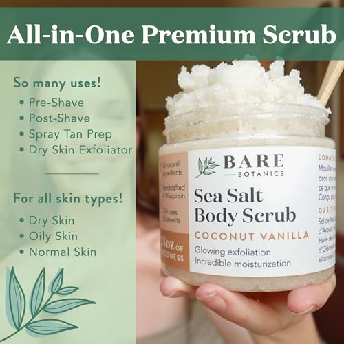 Bare Botanics Lavender Tea Tree Body Oil (Custom Formulated) + Unscented Body Salt Scrub