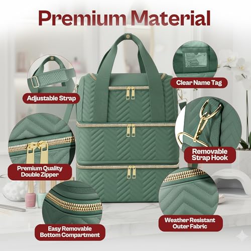 Castal Nail Polish Organizer Bag – Holds 84 Bottles, 3-Layer