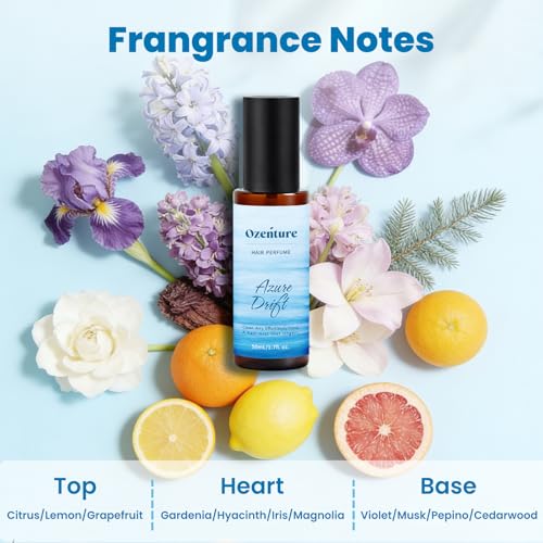 Ozenture Citrus Floral Hair Perfume Mist - 1.7 oz Travel Spray