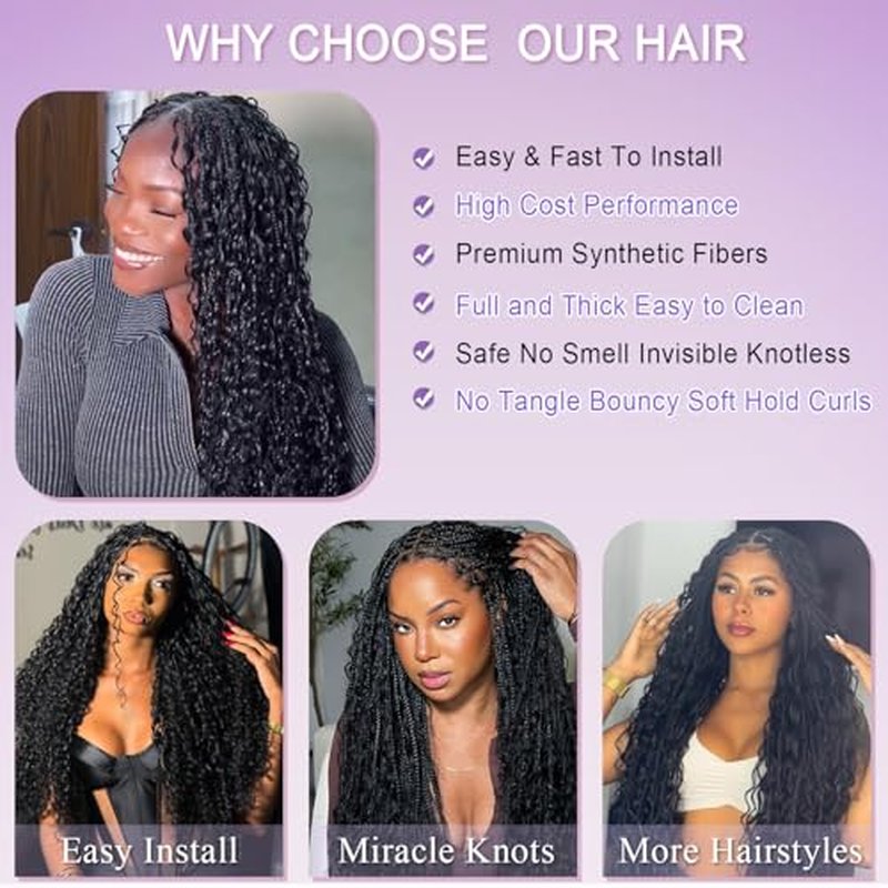 14'' Deep Wave Synthetic Crochet Hair for Black Women - Lightweight & Tangle-Free