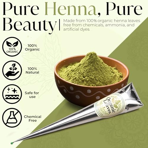 Natural Henna Cones 3-Pack (90g) | Chemical-Free Pre-Filled