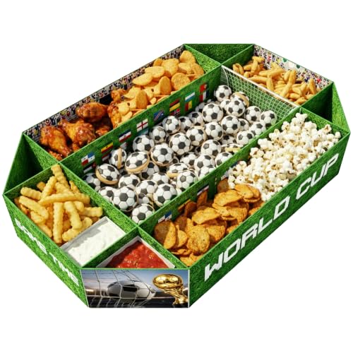 Soccer Field Snack Tray – 9-Compartment Serving Platter for Party