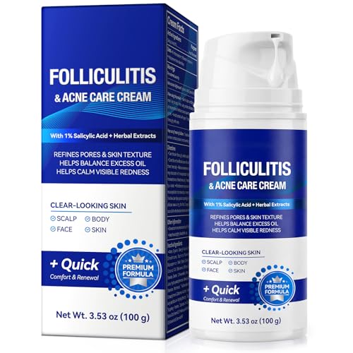 Folliculitis Treatment Cream with 1% Salicylic Acid - Soothes Sensitive Skin, 100g