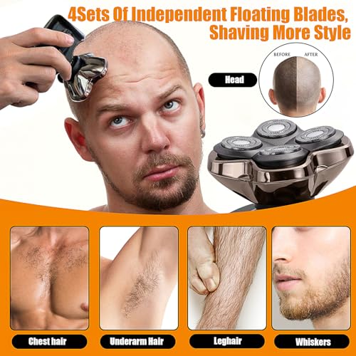 Replacement Blades Shaver PRO 4 Heads Compatible with Skull Head Shaver, Electric Shaver Replacement Blade for Pitbull, Butter flykiss pro & Palm for Bald Men (3 Pcs)