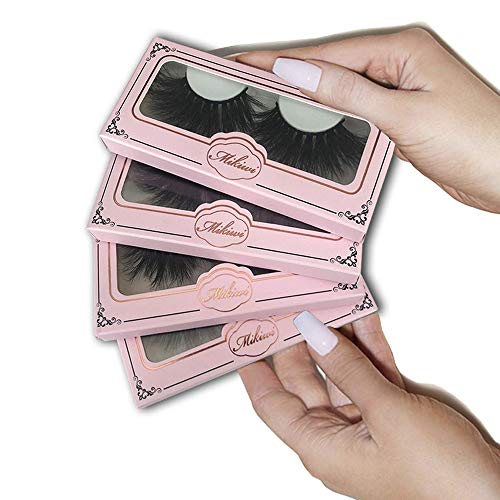 Mikiwi 25mm Mink Lashes, Fluffy Volume Mink Eyelashes, Real 5D Mink Lashes Bulk, Dramatic Long 25mm Eyelashe, Wholesale Mink lashes, Pack of 4
