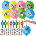 72-Piece Raccoon Party Favors Set - Balloons & Tattoos