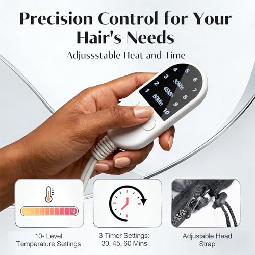 Heated Hair Cap with 10 Heat Levels for Deep Conditioning