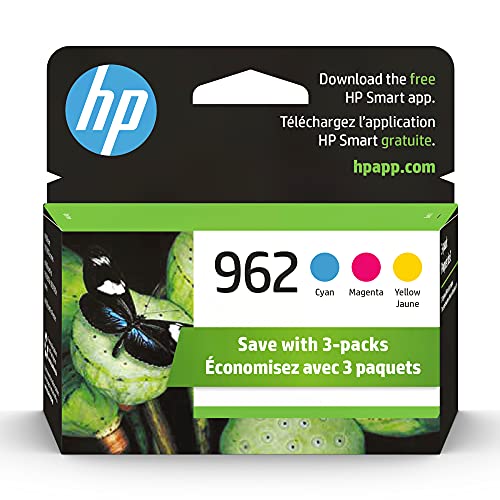 HP 962 Cyan, Magenta, Yellow Ink Cartridges |3YP00AN, 3 Count (Pack of 1)