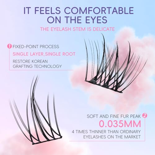 Lash Clusters 10-12MM C Curl Wispy Eyelash Extensions 90pcs