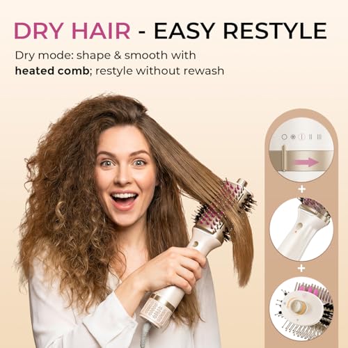 5-in-1 Blow Dryer Brush with Heated Comb | Nano Titanium