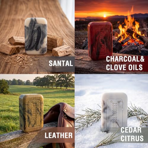 Assorted Rinse & Robust Men’s 4-in-1 Exfoliating & Moisturizing Bar Soap Set - Gift for Dad & Men