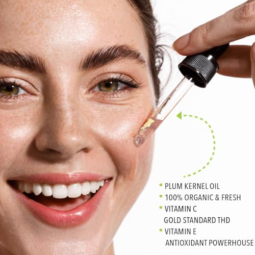 Plum Kernel Face Oil |Supercharged with Vitamin C & E | Freshly Made | Luxurious Hydration & Glow | Organic & Natural | Handcrafted Freshness from Santa Barbara, CA