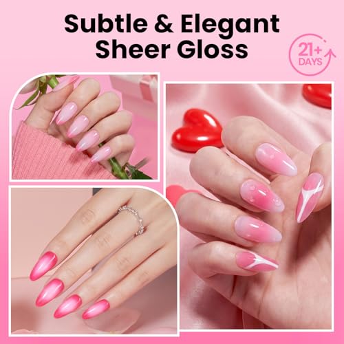 Beetles Pink Dip Powder Nail Starter Kit - 6 Colors Set with Base & Top Coat