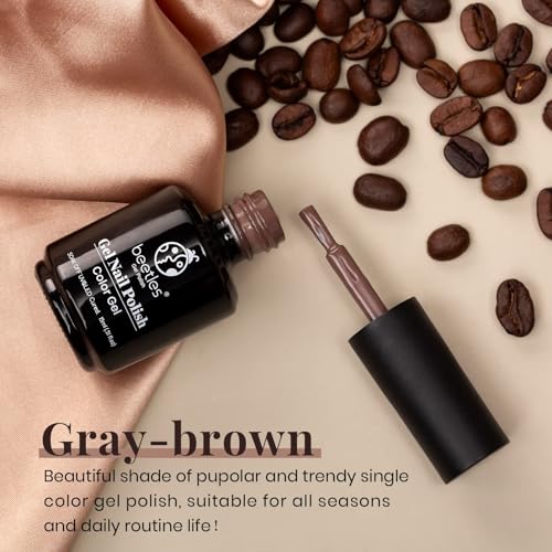 Beetles Brown Gel Nail Polish - Dark Gray Brown Creme Variation 15ML