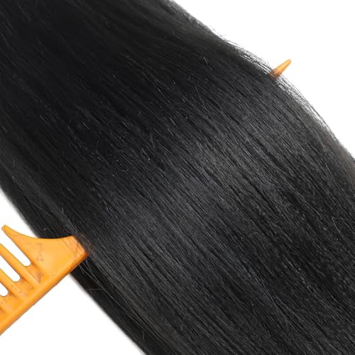 16 Inch Pre-Stretched Black Braiding Hair Extensions - 8 Packs