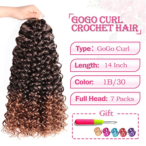 Gogo Curl Crochet Hair 14Inch 7 Packs Curly for Women - Deep Wave